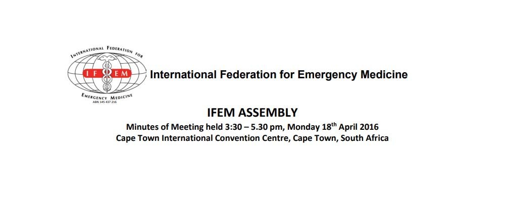 16th International Conference on Emergency Medicine - IFEM Assembly