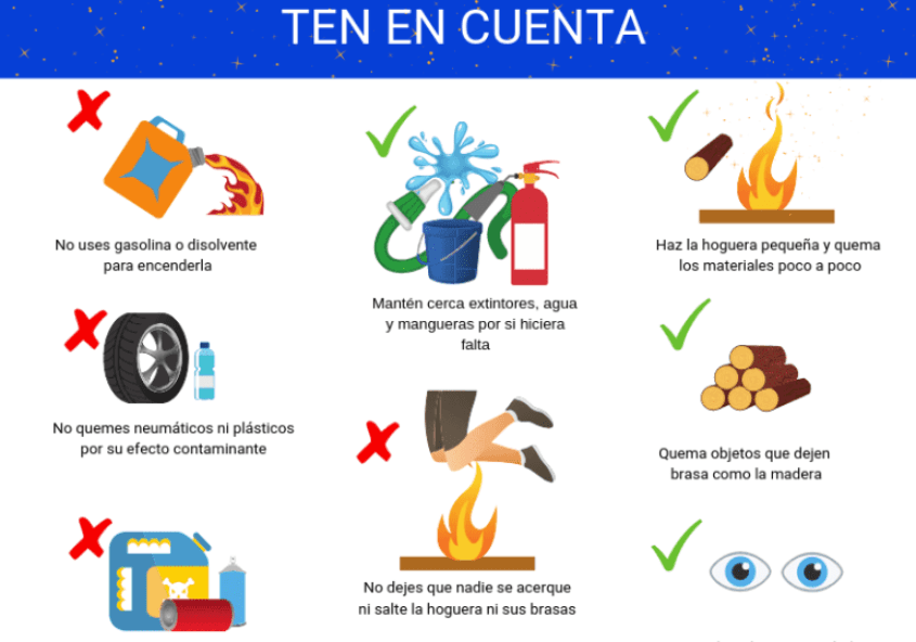 Hogueras de San Juan: diviértete con seguridad