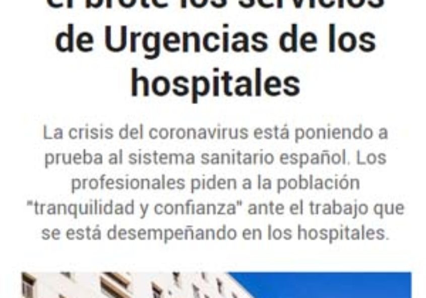 Coronavirus: Así viven el brote los servicios de Urgencias de los hospitales