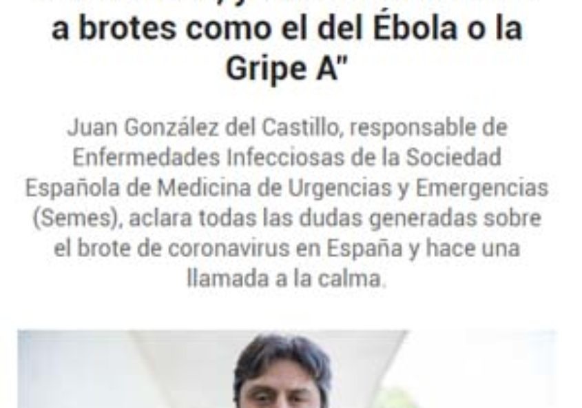 Estamos preparados para el coronavirus, ya nos enfrentamos a brotes como el del Ébola o la Gripe A