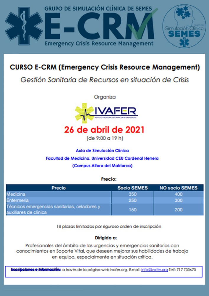 CURSO E-CRM - Gestión Sanitaria de Recursos en situación de Crisis