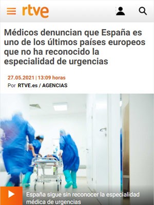 Médicos denuncian que España es uno de los últimos países europeos que no ha reconocido la especialidad de urgencias