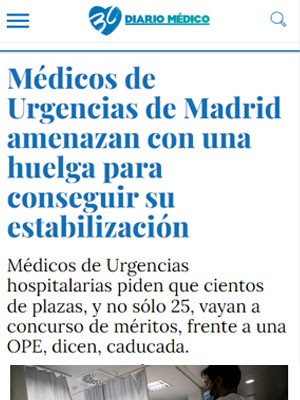 Médicos de Urgencias de Madrid amenazan con una huelga para conseguir su estabilización