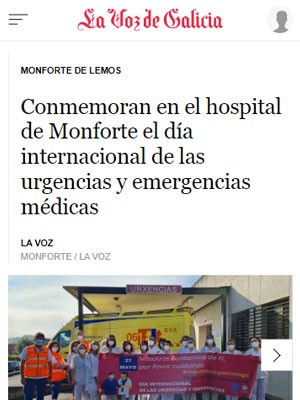 Conmemoran en el hospital de Monforte el día internacional de las urgencias y emergencias médicas