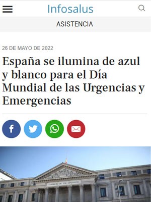 España se ilumina de azul y blanco para el Día Mundial de las Urgencias y Emergencias