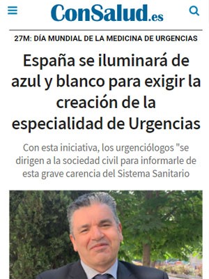 España se iluminará de azul y blanco para exigir la creación de la especialidad de Urgencias