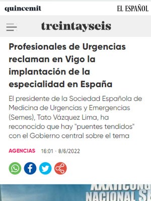 Profesionales de Urgencias reclaman en Vigo la implantación de la especialidad en España