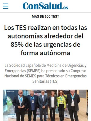 Los TES realizan en todas las autonomías alrededor del 85% de las urgencias de forma autónoma