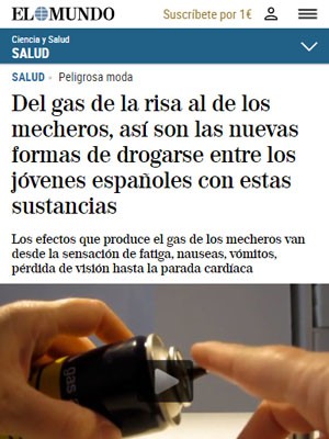 Del gas de la risa al de los mecheros, así son las nuevas formas de drogarse entre los jóvenes españoles con estas sustancias