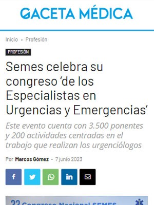 SEMES celebra su congreso ‘de los Especialistas en Urgencias y Emergencias’