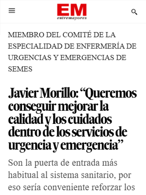 Javier Morillo: “Queremos conseguir mejorar la calidad y los cuidados dentro de los servicios de urgencia y emergencia”
