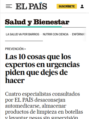 Las 10 cosas que los expertos en urgencias piden que dejes de hacer