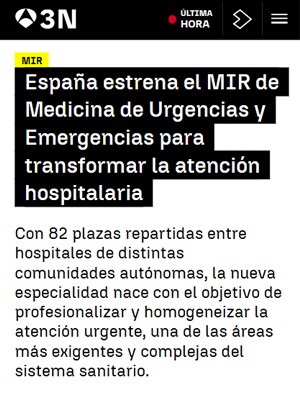 España estrena el MIR de Medicina de Urgencias y Emergencias para transformar la atención hospitalaria