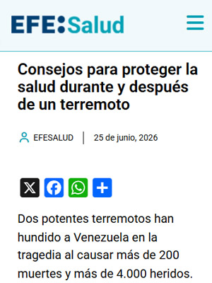 Consejos para proteger la salud durante y después de un terremoto