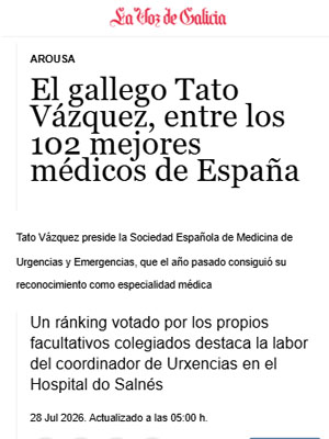 El gallego Tato Vázquez, entre los 102 mejores médicos de España